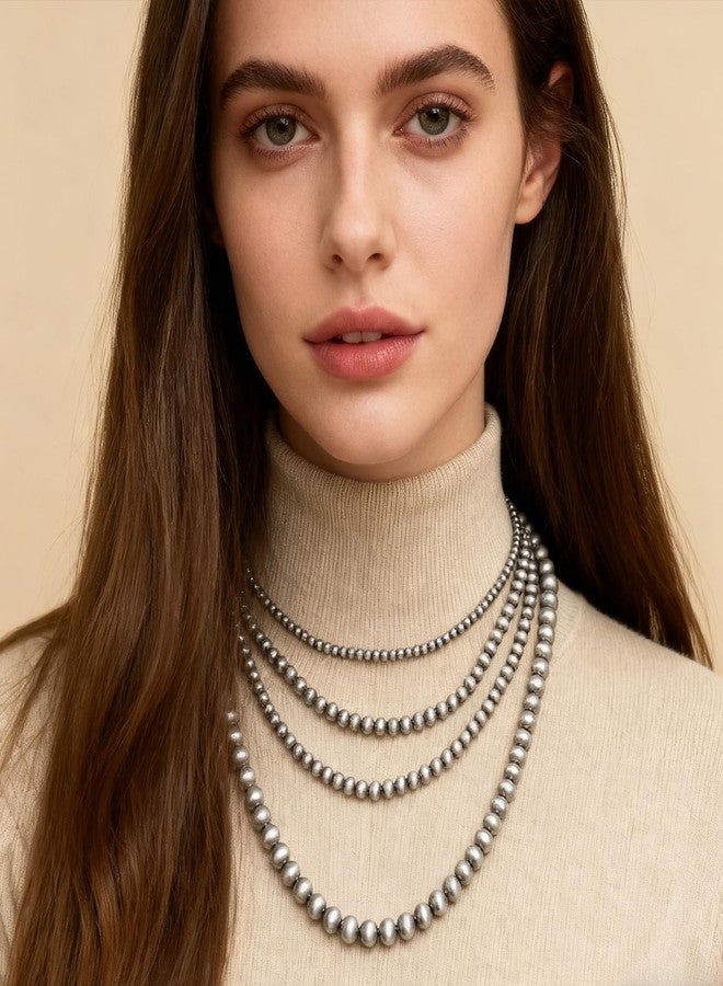 GAOKOXI Navajo Pearl Necklace Western Beaded Layered Pendant Necklace for Women Cowgirl Trendy Jewelry Christmas - Image 3